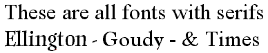serifed fonts
