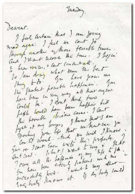 Virginia Woolf's handwriting